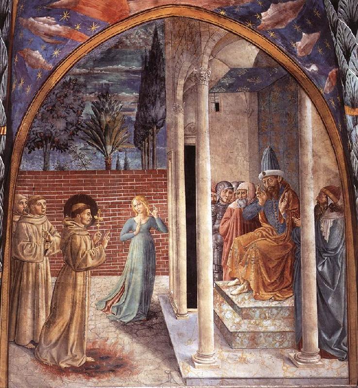 GOZZOLI, Benozzo Scenes from the Life of St Francis (Scene 10, north wall) dry oil painting picture